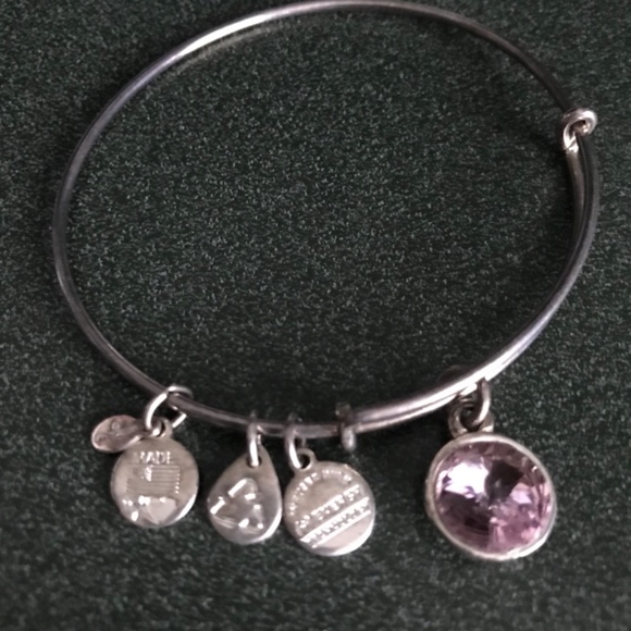 Alex and Ani Expandable Wire Bracelet Pink Charm - Picture 6 of 16